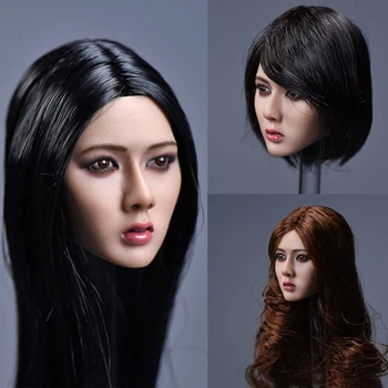 1:6 skala Azija ženske kratke crne kose glava skulptura je duga kosa Xu djevojka model glave f 12 