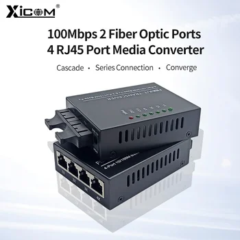1 Kom 10/100 metara 20 km 2 Fiber-optički port 4 RJ45 porta Медиаконвертер 1310 nm/1550 nm i 1310 nm Одномодовый Fiber-optic Transceiver SC