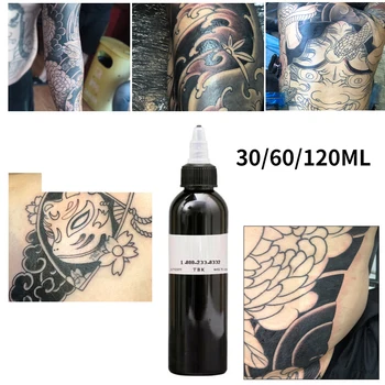 1 kom., crne tinte za tetoviranje, Pigment, 30 ml/60 ml/90 ml/120 ml, Profesionalni Pigment tetovaže 