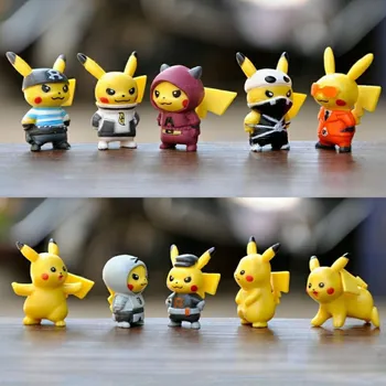 10 kom./compl. crtani film Pokemon Figurica mini igračke lutke 4 cm Pikachu Figurica model baby darove, darove za rođendan