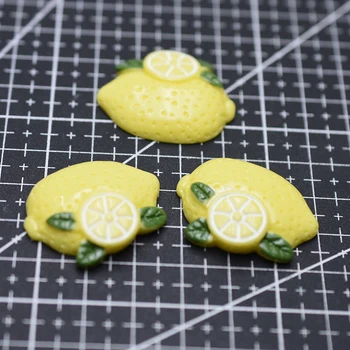 10 kom./lot smole ravna leđa kawaii simulacija voće žuta Limun 26*33 mm, dekor obrt bonsai kuće DIY