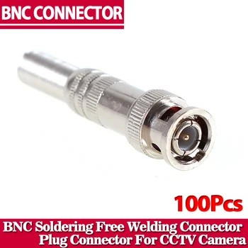 100 kom./lot BNC Konektor za koaksijalni kabel RG-59, prikladniji mesinga kraj, Uvijati, za vijak kabel, BNC konektor za kamere za video nadzor