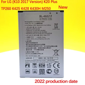 100% NOVI BL-46G1F Za LG (verzija 2017 K10) K20 Plus TP260 K425 K428 K430H m250 Visoke Kvalitete 2800 mah Baterija