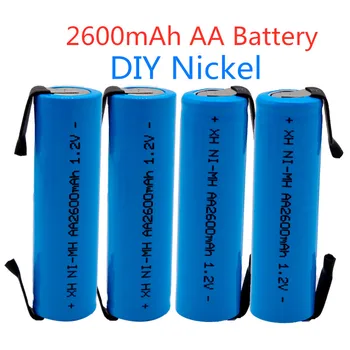 100% Originalna baterija baterija baterija baterija Baterija tipa AA 1,2 2600 mah AA NiMH Baterija s Припоем za DIY Električni aparat za Brijanje četkica za zube Igračke