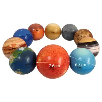 10x Planet Sunčevog Sustava Loptice Tvrda Spužva Mekana Lopta Osam Planetarnih Lopte Edukativne Model za Desktop Dekor Dječje Igračke