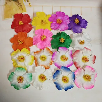 10ШТ Cvijeće hibiskusa Havaji college Godišnje college DIY ukras Umjetno cvijeće Hula djevojke korist ukrasa za kosu cvijet