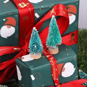 12 Kom. Mini Božićno Drvce Sisal Svila Kedar Stolne Dekoracije Malo Božićno Drvce Zlatno Mini Drvo Prozor DIY Ukras