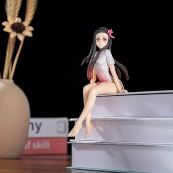 14 CM Anime Demon Slayer Kimetsu no Yaiba Figurica Камадо Незуко Sjedi Lik PVC Model Kip Dječje Igračke Zbirka
