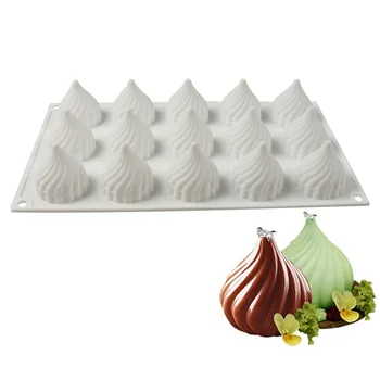 15 Полостной Konus Vrtlog Luk Silikonska Forma za Tortu za Čokoladni Mousse Desert je Puding Kalup za Pečenje Kruha Alata za Uređenje Oblika