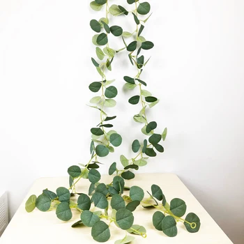 150 cm Zidni Ratan, Umjetni Eukaliptus Biljke Loza Svile Lišće Božićno Biljka Za Kućnog Vrta Vjenčanje Stropni Dekor