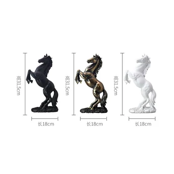 1PC 2021 Europski Stil Konj Skulptura Model Kućnog Ureda Bar ratni Konj Kip Obrt Ukras Moderna Smola Umjetnički Dar Ukras