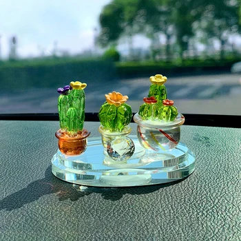 1PC Ručni Rad, Staklene Figurice Kaktus Uređenje Mini Bonsai Dekor Slatka Minijaturni Stolni Obrt Ukras Kreativni Home Dekor Poklon
