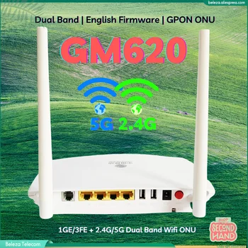 2,4 / 5G GM620 GPON ONU second hand engleska firmware-1GE + 3FE Dvofrekvencijska WLAN 2,4 g i 5g WIFI Koristi se Optički mrežni terminal ONT F673av9