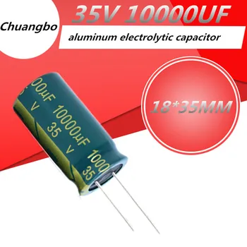 2 komada 35V10000UF 18*35mm Visokokvalitetni Aluminijski elektrolitski kondenzator 10000 uf 35 U Niski ESR/impedancija visoka frekvencija 18*35mm 20%