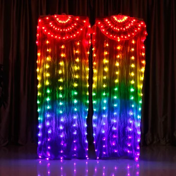 2020 Novi Trbušni Ples LED Svila Navijač Veo Šarene Scenskih Rekvizita Pribor Za Predstave Pale se LED Svijetle Svile Navijači Veo