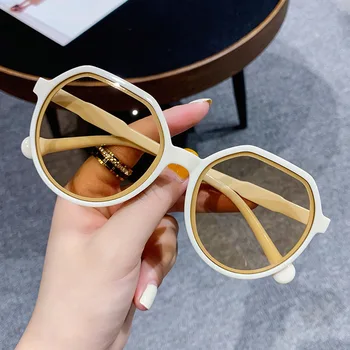 2022 Novi Modni stil Univerzalni Trend Sunčane naočale Prilagođene Sunčane Naočale u Okrugli Ivicom Trend Sunčane Naočale Karamela boje u Velikom Ivicom