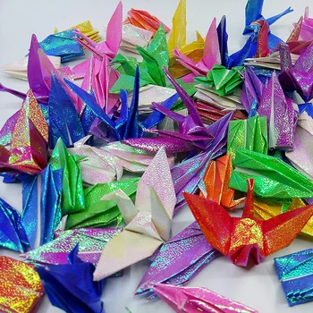 20P Sjajna Origami Papir Dizalicom Presavijeni Papir Dizalicom Ptice DIY Vjenčanje je Dan Rođenja Pozadina Za Zurke Baby Proizvode Za Uređenje Doma