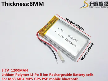 3,7 U litij-polimer baterija 803048 1200 mah GPS navigator igra zvučna kartica