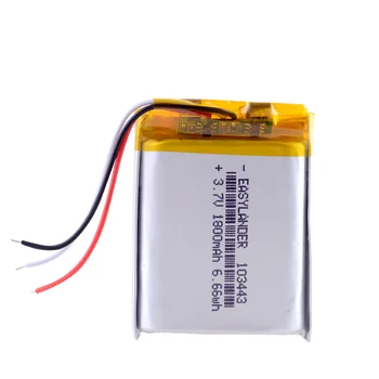 3 linije 3,7 U litij polimer baterija 103443 1800 mah za Automat MP3 Player GPS navigator Drift Stealth 2 akcijske kamere