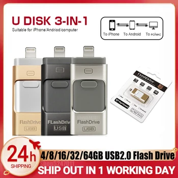 3 U 1 OTG Flash-drive 256 GB je USB Izbrisivi memorijski pogon, 128 GB i 512 GB Cle USB 3.0 Memoriju od 32 GB, 16 GB, USB Flash drive za iPhone/ Android /Tablet PC