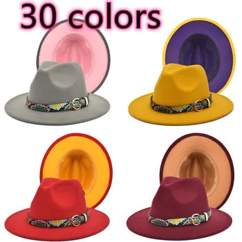 30 boja фетровая šešir mornarska jazz šešir večernje kape ženske osjetio kape muške kape, cilindri Panama šešir ženska
