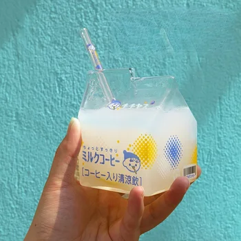 350 ml Godina Čašu sa Staklenim Slame Jednostavna Trg Šalica za Mlijeko Japanska Nova Djevojka Srce Čaša Za Vodu