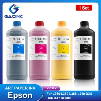 4*1000 ml Art Papir Pigmentne Tinte Papir S Premazom Tinte Za Inkjet printer EPSON Za ET-2500 ET-2550 ET-2600 DX5 DX6 DX7 XP600 Deskjet