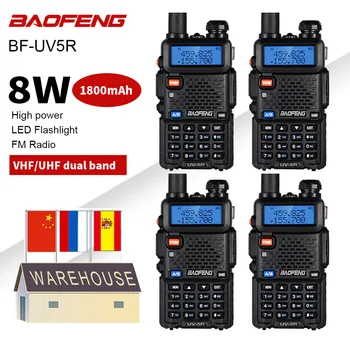 4 kom./lot BaoFeng Prijenosni prijenosni radio UV-5R Dvosmjerni radio Baofeng Uv5r 128CH 8 W VHF 136-174 Mhz 400-520 Mhz za Podnošenje 10 Km Lov