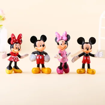 4 kom./lot, figurice Disney i igračke, slatka Mickey i Minnie, Crtani film, Animacija, Uradi sam, Privezak za mobilni telefon, Lutka, Mini-ukras