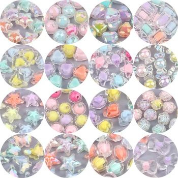 42 Različite stilove Akrilne Perle, Srce Star Karamel Boja Perle Ovjes Narukvica i Ogrlica Perle Za Izradu Nakita DIY Pribor