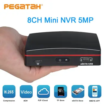 5-Megapikselni Mrežni Video snimač 8ch 16ch MINI NVR H. 265 za Kamere za video nadzor IP Kamere, Podrška za P2P eSATA TF USB, Miš, Daljinski Upravljač
