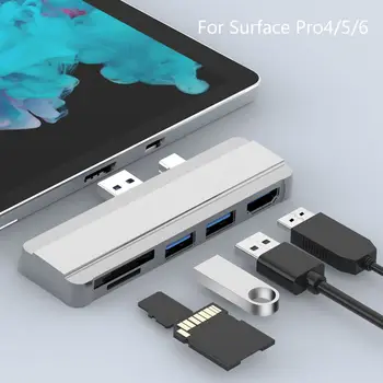 5 u 1 Alat za SD / TF Kartrider USB 3.0 HUB priključne stanice 4K HDMI je kompatibilan Za Microsoft Surface Pro 4/5/6