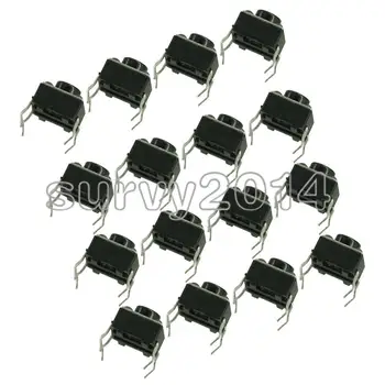 50 Kom Taktilni prekidač Tact 6 x 6 x 5 mm 4-pinskog Dip-mikro Noge vertikalne bakrene gumb za uključivanje