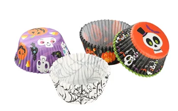50x Boji Umetke Za Halloween Cupcakes Snijeg Božićne torbice za cupcakes Godišnjeg odmora šalica za pečenje kolača oblik za tortu police držač omotu alat