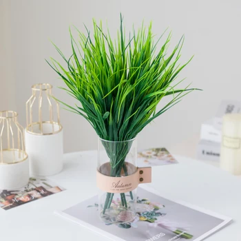 7 Vilica Umjetni Cvijet Jeftini Lažni Plastični Zeleni Biljni Biljke Vjenčanje Ukrasni Aranžman Božićno Vaza za Uređenje Doma