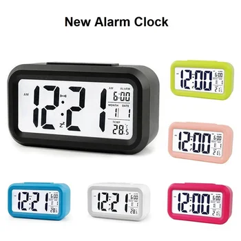 Alarm LED Digitalni Sat Ponavljanje Glupi Kalendar Stolni Elektronički regulator Temperature, Svjetlosni Stol za Stolni Satovi Kućni Ured