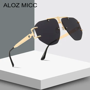 ALOZ MICC Prevelike Sunčane Naočale Rimless Ženske 2019 NOVI Marke Dizajn Boxy Vintage Sunčane Naočale Gospodo Nepravilnog Naočale UV400 Q650