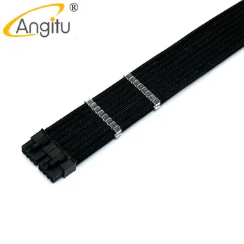 Angitu 20/30 cm Premium Bridge GPU/PCIE 2x8Pin Штекерно-Ženski Produžni Kabel za Napajanje Crno Bijeli Mix UL 1007 18awg Sa Češljevima