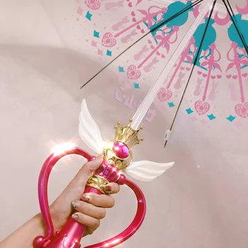 Anime Čarobni Štapić Mjesečini Kišobran Druge Generacije Prozirni Led Svjetiljka Prozirni Kišobran Odijelo Cosplay Show Rekvizite Poklon Djevojci
