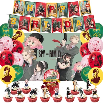 Anime Špijun X Obiteljska Stranka Ukras Banner Balon Rođendan Pozadina Isporuke Anime Torta Topper