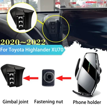 Auto Držač Telefona za Toyota Highlander XU70 LE XLE SE Kluger 2020 2021 2022 Spona Podrška za Bežično Punjenje Naljepnica Pribor