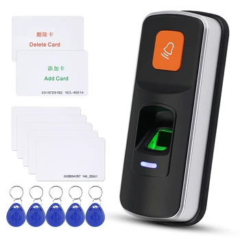 Autonomna RFID Sustav Kontrole Pristupa Otisaka Prstiju Biometrijskih 125 khz Čitač Otvaranja Vrata Podrška za SD Kartice WG26 + 10 kom. Kartice Privjesci