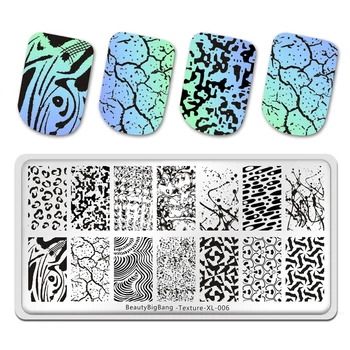 BeautyBigBang 2022 Nove Ljetne Ploče Za Utiskivanje nokte Sa Leoparda Geometrijom, Nepravilna Predloške za dizajn noktiju, Tekstura XL-006