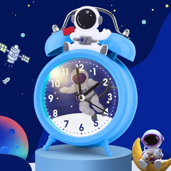 Božićni Poklon Astronauti Dječji Alarm Dvostruki Poziv Sat sa pozadinskim Osvjetljenjem Trenera Za Spavanje Sat Stolni Ukras Sobe Dječje Darove