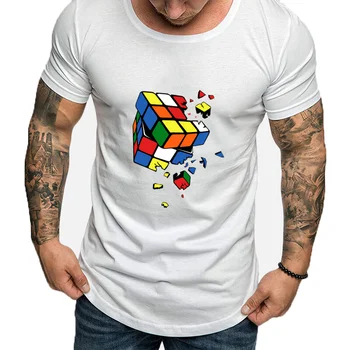 Branded muška i ženska t-Shirt Rubik's Cube 2022, Ljetna Moda Nova Хлопковая t-Shirt u retro stilu sa po cijeloj površini Харадзюку Pulover okruglog izreza i Kratkih rukava, Majice