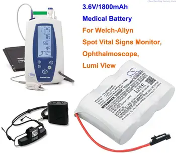 Cameron Sino 1800 mah Medicinska baterija OM0073 za Welch-Allyn /Welch Allyn Lumi Pregled, Офтальмоскоп, Spot monitor vitalnih pokazatelja