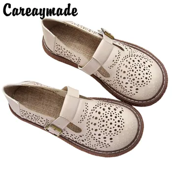 Careaymade-Mori/ ženska književnu umjetnička cipele u RETRO stilu s šuplje potplate na debelim potplatima, nove udobne pamučne svakodnevne prozračna sandale od konoplje