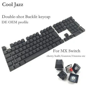 Cool Jazz Dual shot Crno Bijeli Debeli PBT DE ISO izgled 108 tipke s pozadinskim osvjetljenjem OEM Profil Keycap Za Mehaničke Tipkovnice MX