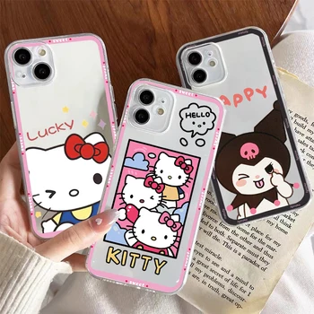 Crtić Hello Kitty Kuromi Za iPhone 14 13 12 11 Pro Max Mini X XS XR Max 6 6S 7 8 Plus Prozirna Torbica Za Telefon Soft Stražnji Poklopac