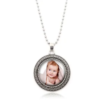 Custom Image Ogrlica sa ovjesom Fotografija Vašeg Djeteta Dijete Mame Tate Bake i djedovi Voljenu Osobu Poklon za Obitelj Poklon Kristal ogrlica Žene